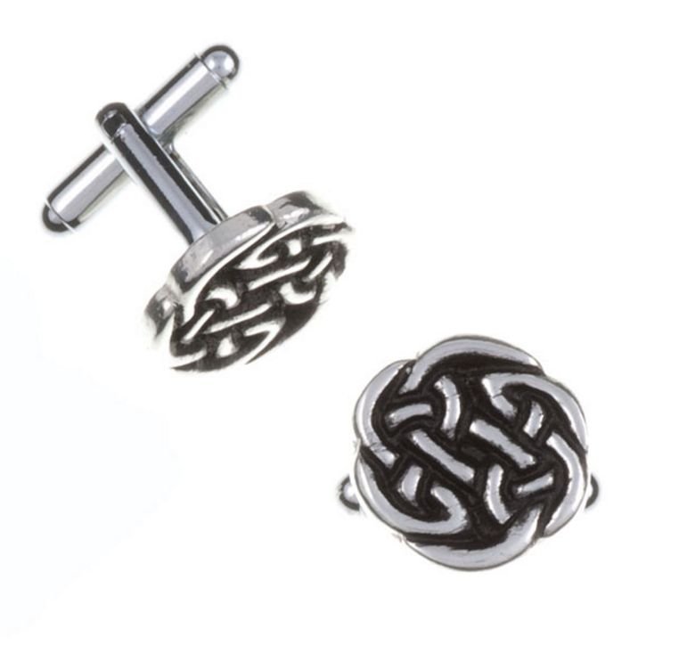 Image 1 of Lughs Celtic Interlace Knotwork Mens Stylish Pewter Cufflinks