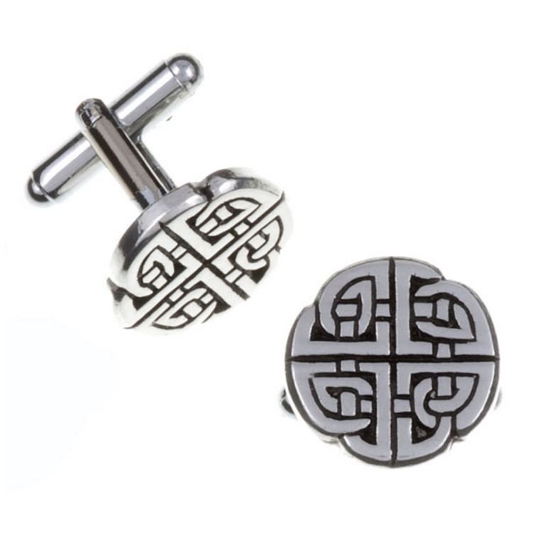 Image 1 of Quadrant Celtic Knotwork Antiqued Mens Stylish Pewter Cufflinks