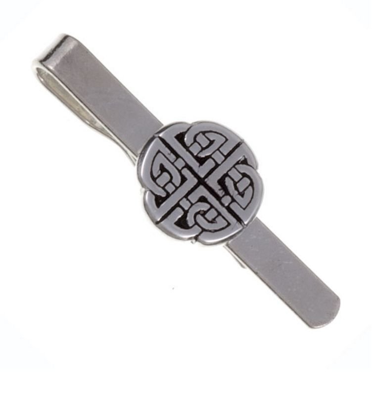 Image 1 of Quadrant Celtic Interlace Knotwork Mens Stylish Pewter Tie Bar