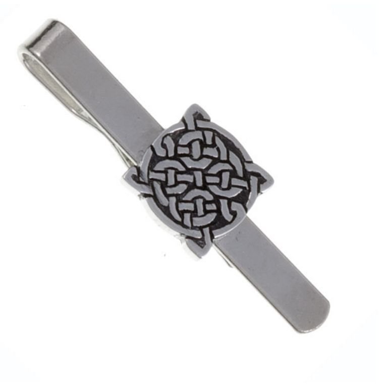 Image 1 of Four Knot Celtic Interlace Knotwork Mens Stylish Pewter Tie Bar