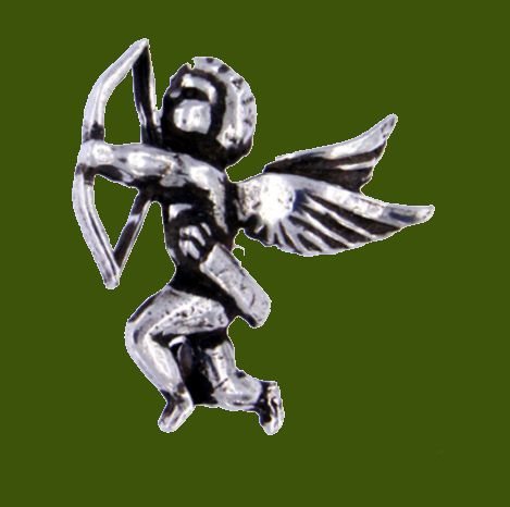 Image 0 of Cherub Lovers Symbol Antiqued Small Stylish Pewter Brooch