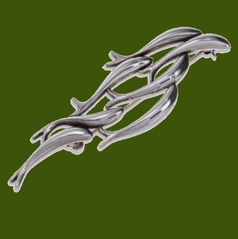 Image 0 of Swimming Shoal Of Fish Stylish Pewter Brooch