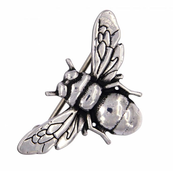 Image 1 of Buzzing Bumble Bee Insect Themed Small Stylish Pewter Brooch