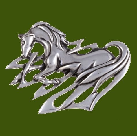 Image 0 of Cabyll-Ushtey Horse Themed Stylish Pewter Brooch