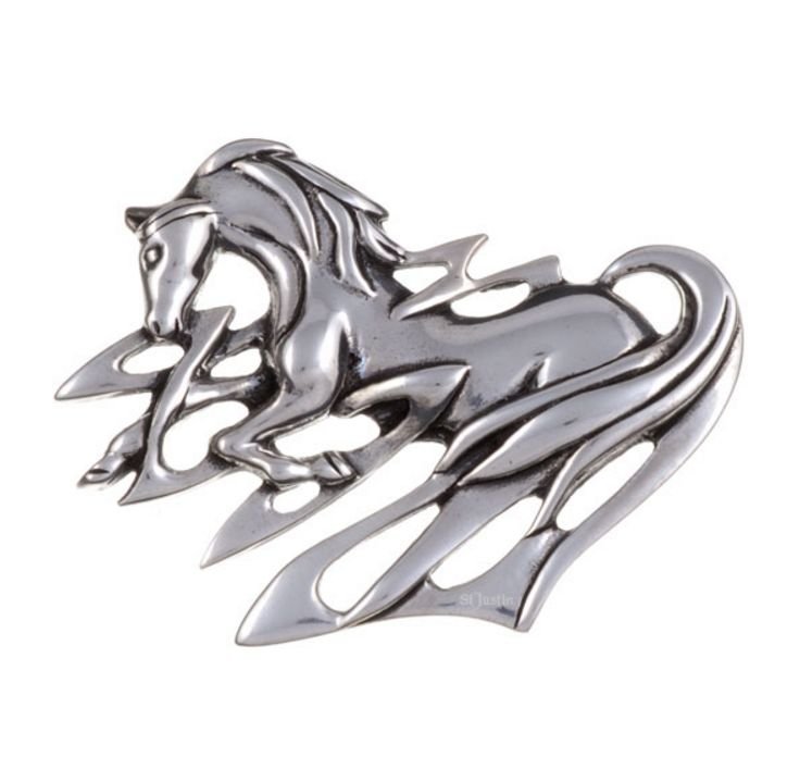 Image 1 of Cabyll-Ushtey Horse Themed Stylish Pewter Brooch