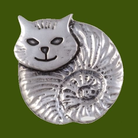 Image 0 of Fat Cat Contemporary Antiqued Stylish Pewter Brooch