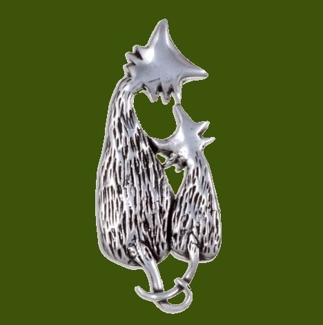 Image 0 of Purrfect Mother And Kitten Cats Antiqued Stylish Pewter Brooch