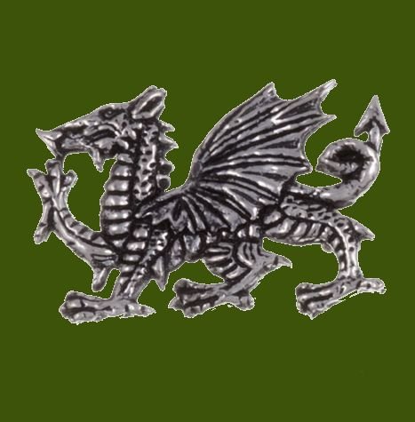 Image 0 of Welsh Dragon National Symbol Antiqued Stylish Pewter Brooch