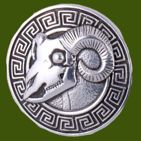 Image 0 of Montol Festival Ramesses Round Antiqued Stylish Pewter Brooch