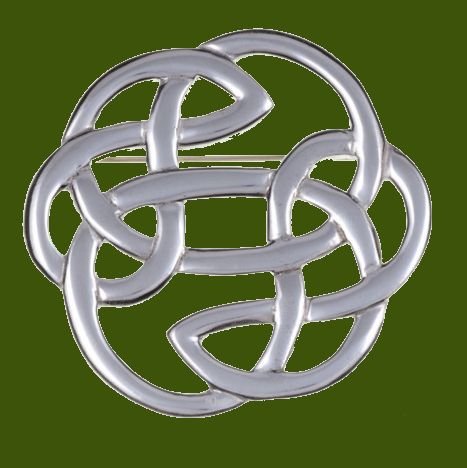 Image 0 of Lughs Celtic Open Knotwork Large Antiqued Stylish Pewter Brooch