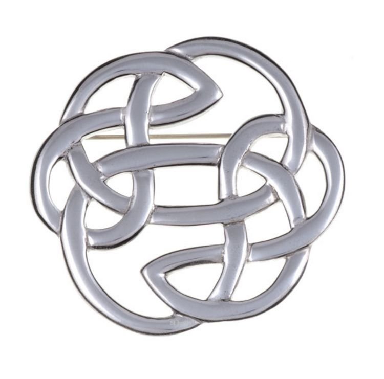 Image 1 of Lughs Celtic Open Knotwork Small Antiqued Stylish Pewter Brooch
