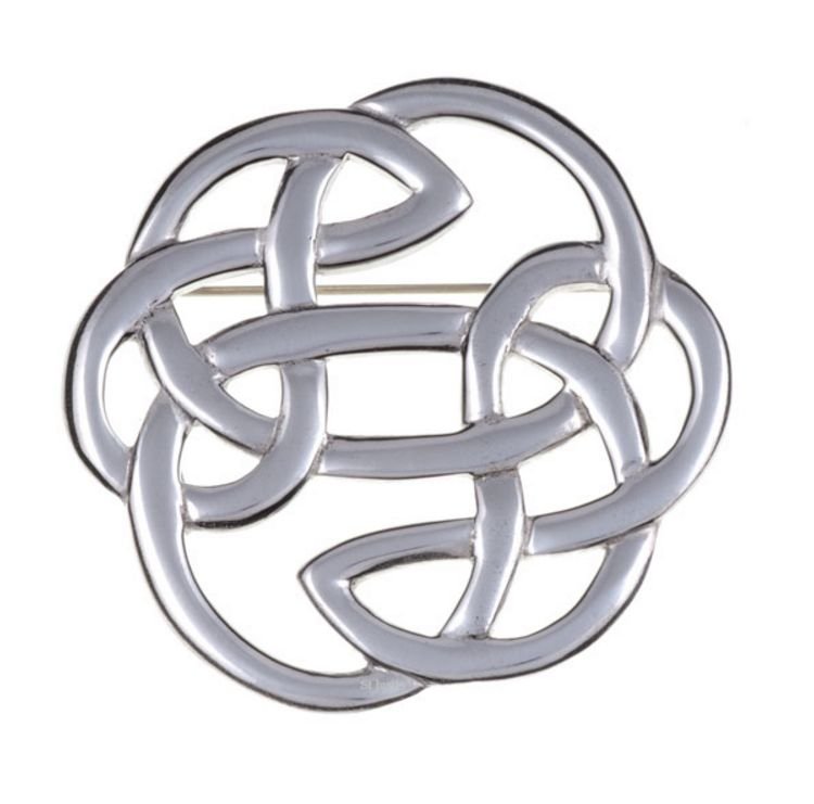 Image 1 of Lughs Celtic Open Knotwork Medium Antiqued Stylish Pewter Brooch