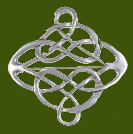 Image 0 of Celtic Entwined Linked Knotwork Antiqued Stylish Pewter Brooch