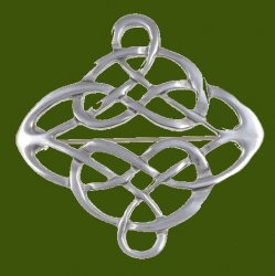 Celtic Entwined Linked Knotwork Antiqued Stylish Pewter Brooch