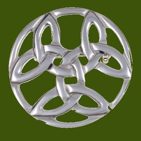Image 0 of Endless Celtic Open Knotwork Round Antiqued Stylish Pewter Brooch