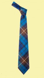 Buchanan Blue Modern Clan Tartan Lightweight Wool Straight Mens Neck Tie