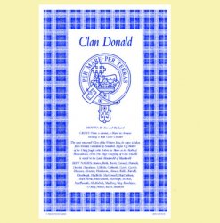 Donald Clan Scottish Blue White Cotton Printed Tea Towel