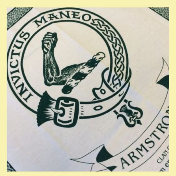 Image 0 of Armstrong Clan Cloot Crest Unbleached Cotton Printed Tea Towel