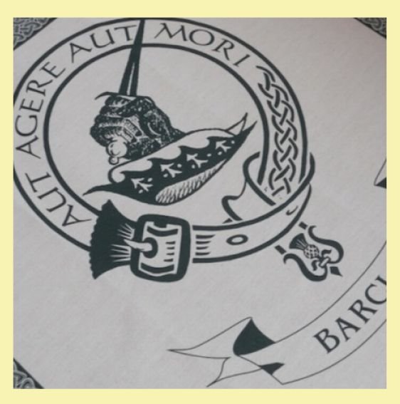 Image 0 of Barclay Clan Cloot Crest Unbleached Cotton Printed Tea Towel