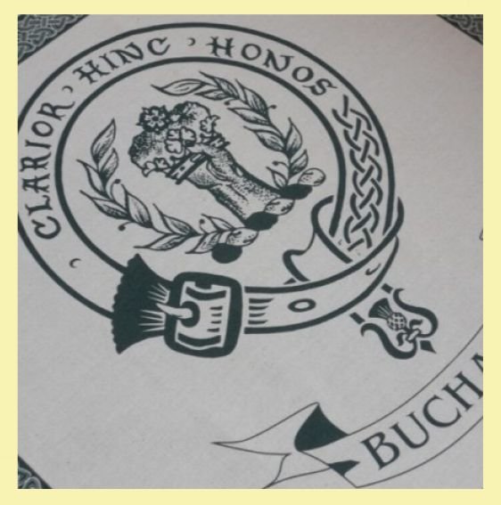 Image 0 of Buchanan Clan Cloot Crest Unbleached Cotton Printed Tea Towel
