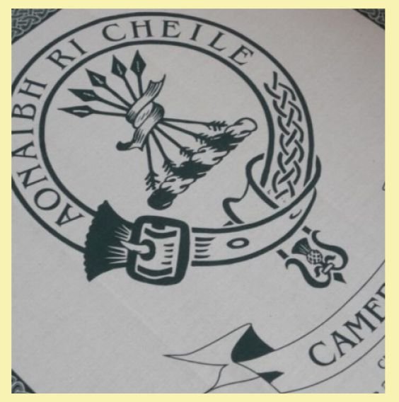 Image 0 of Cameron Clan Cloot Crest Unbleached Cotton Printed Tea Towel