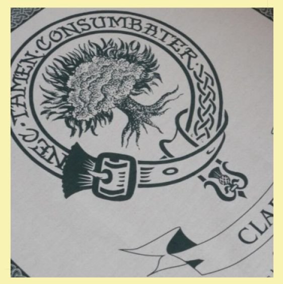 Image 0 of Clark Clan Cloot Crest Unbleached Cotton Printed Tea Towel