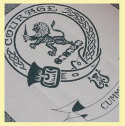 Cumming Clan Cloot Crest Unbleached Cotton Printed Tea Towel