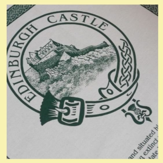 Image 0 of Edinburgh Castle Cloot Crest Unbleached Cotton Printed Tea Towel