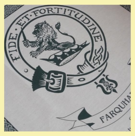 Image 0 of Farquharson Clan Cloot Crest Unbleached Cotton Printed Tea Towel