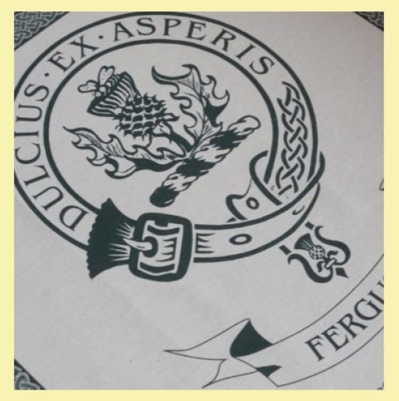 Image 0 of Ferguson Clan Cloot Crest Unbleached Cotton Printed Tea Towel