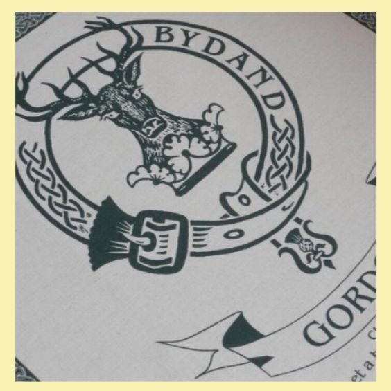 Image 0 of Gordon Clan Cloot Crest Unbleached Cotton Printed Tea Towel
