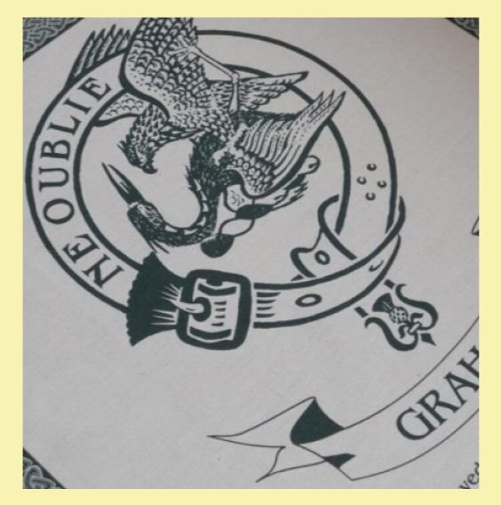 Image 0 of Graham Clan Cloot Crest Unbleached Cotton Printed Tea Towel