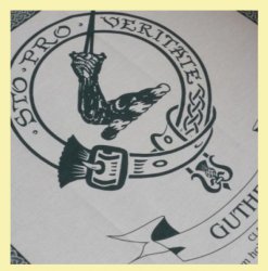 Guthrie Clan Cloot Crest Unbleached Cotton Printed Tea Towel