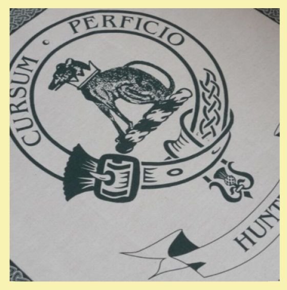 Image 0 of Hunter Clan Cloot Crest Unbleached Cotton Printed Tea Towel