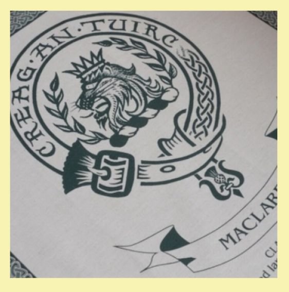 Image 0 of MacLaren Clan Cloot Crest Unbleached Cotton Printed Tea Towel