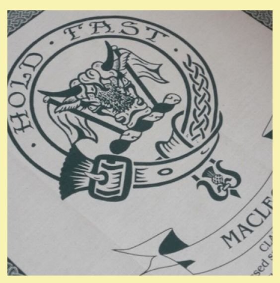 Image 0 of MacLeod Clan Cloot Crest Unbleached Cotton Printed Tea Towel