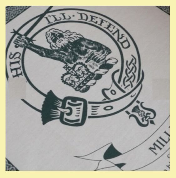 Image 0 of Miller Clan Cloot Crest Unbleached Cotton Printed Tea Towel