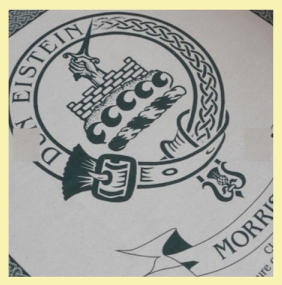 Image 0 of Morrison Clan Cloot Crest Unbleached Cotton Printed Tea Towel
