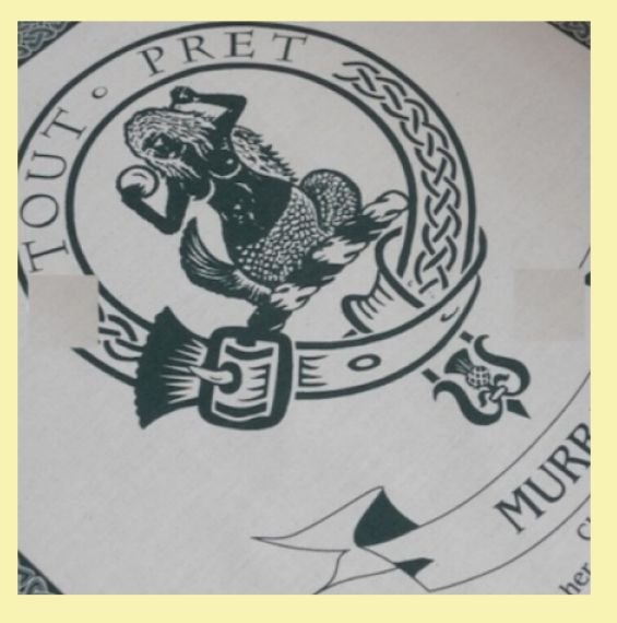 Image 0 of Murray Clan Cloot Crest Unbleached Cotton Printed Tea Towel