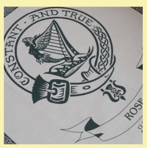 Image 0 of Rose Clan Cloot Crest Unbleached Cotton Printed Tea Towel