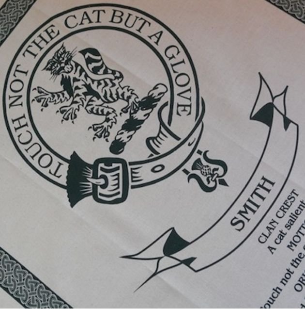 Image 1 of Smith Clan Cloot Crest Unbleached Cotton Printed Tea Towel