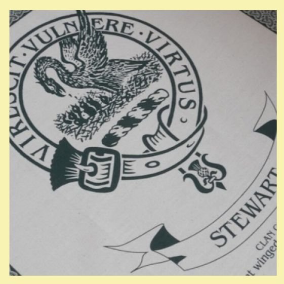 Image 0 of Stewart Clan Cloot Crest Unbleached Cotton Printed Tea Towel