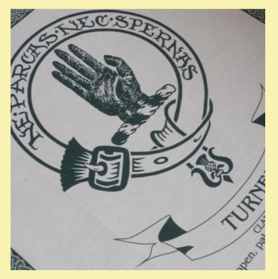 Image 0 of Turner Clan Cloot Crest Unbleached Cotton Printed Tea Towel