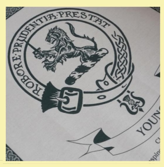 Image 0 of Young Clan Cloot Crest Unbleached Cotton Printed Tea Towel