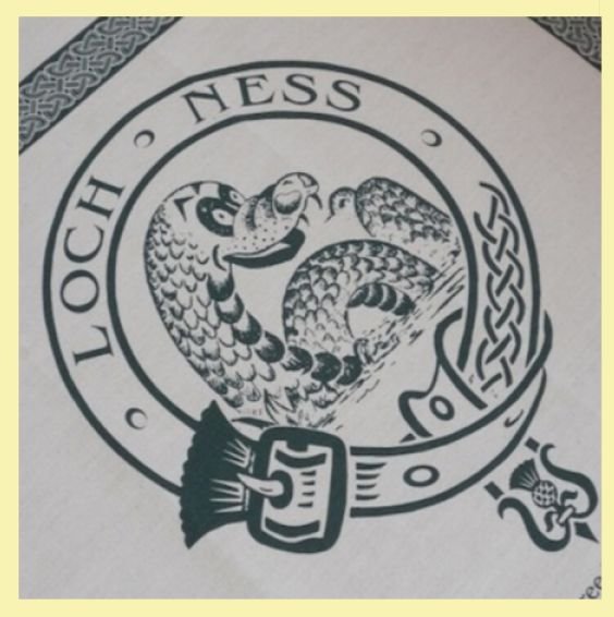 Image 0 of Loch Ness Monster Cloot Unbleached Cotton Printed Tea Towel