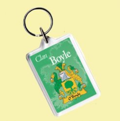 Boyle Coat of Arms Irish Family Name Acryllic Key Ring Set of 3