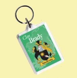 Brady Coat of Arms Irish Family Name Acryllic Key Ring Set of 3