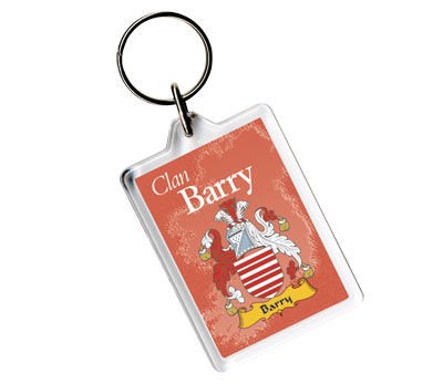 Image 1 of Barry Coat of Arms Irish Family Name Acryllic Key Ring Set of 3