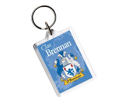 Image 1 of Brennan Coat of Arms Irish Family Name Acryllic Key Ring Set of 5