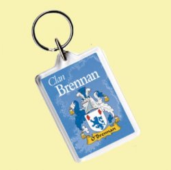 Brennan Coat of Arms Irish Family Name Acryllic Key Ring Set of 3